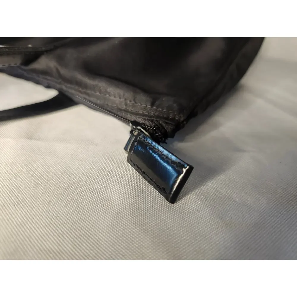 Prada Black Nylon Tote Bag Leather Handles Made in Italy Authenticity Card - Picture 7 of 15